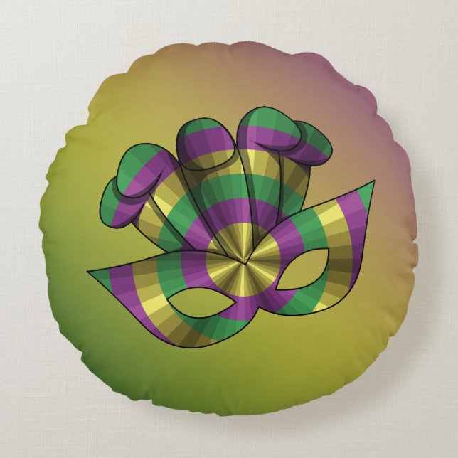 Mardi Gras Mask Round Pillow Rond Kussen (Voorkant)