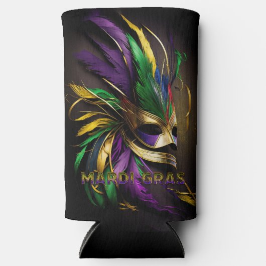 Mardi Gras Mask Seltzer Blikjeskoeler (Voorkant)