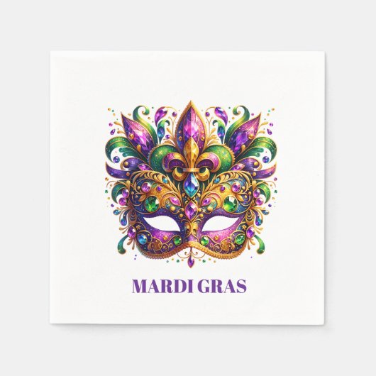 Mardi Gras Mask  Servet (Voorkant)