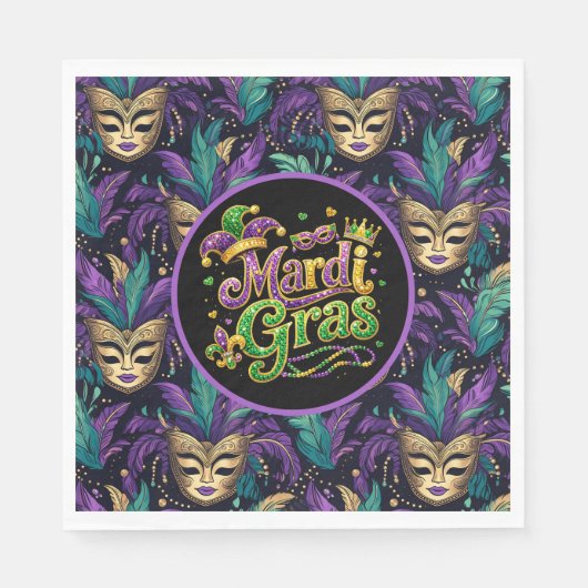 Mardi Gras Mask  Servet (Voorkant)