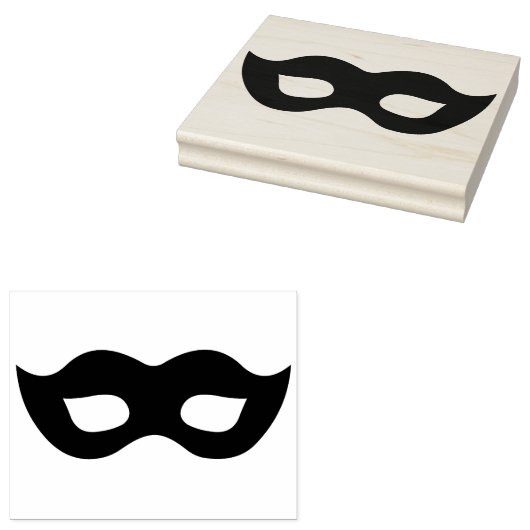 Mardi Gras Mask Silhouette Rubber Art Stempel (Gestempeld)