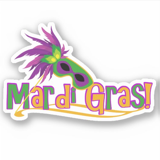 Mardi Gras Mask Sticker (Voorkant)