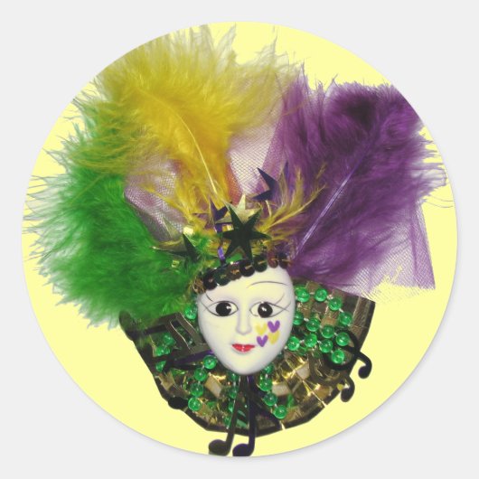 Mardi Gras Mask Sticker (Voorkant)
