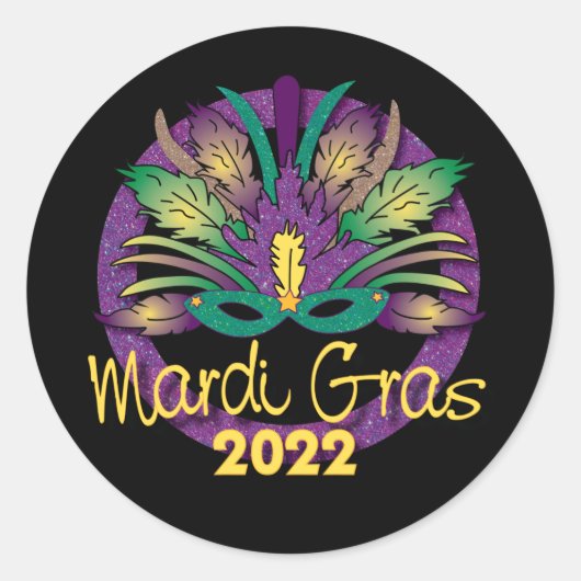 Mardi Gras Mask Sticker -2022 (Voorkant)