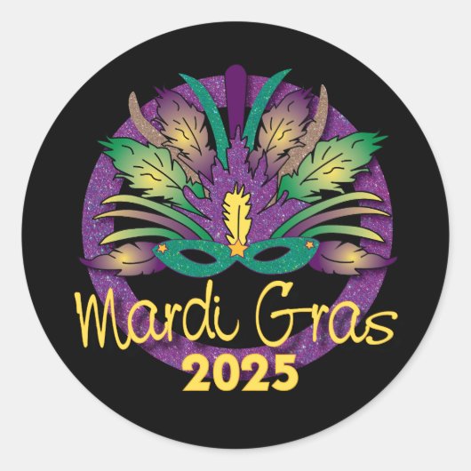 Mardi Gras Mask Sticker -2025 (Voorkant)