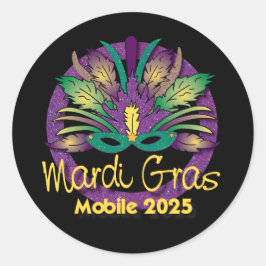 Mardi Gras Mask Sticker -2025 - Mobiel, AL