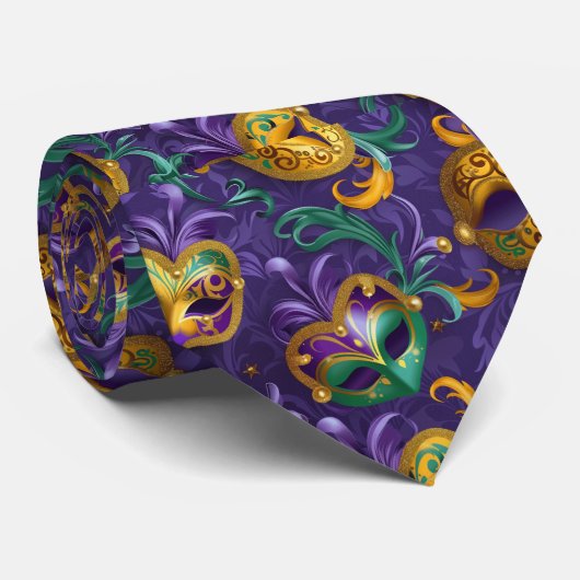 Mardi Gras Mask Stropdas (Opgerold)