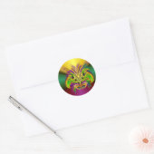 Mardi-Gras-Mask-The-Queen Ronde Sticker (Envelop)
