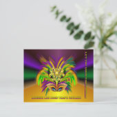 Mardi-Gras-Mask-The-Queen-V-2 Briefkaart (Staand voorkant)