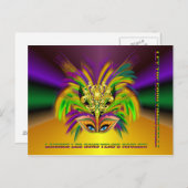 Mardi-Gras-Mask-The-Queen-V-2 Briefkaart (Voorkant / Achterkant)
