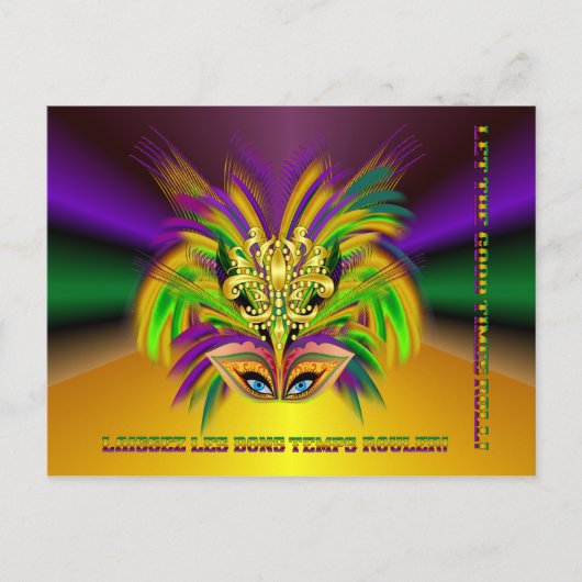 Mardi-Gras-Mask-The-Queen-V-2 Briefkaart (Voorkant)