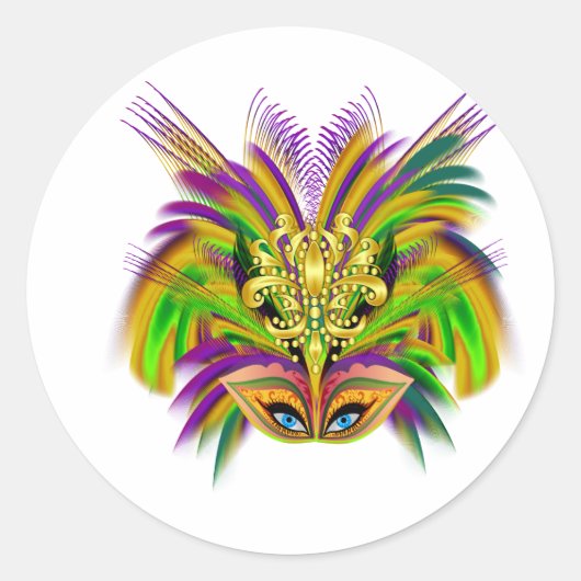 Mardi-Gras-Mask-The-Queen-V-2 Ronde Sticker (Voorkant)
