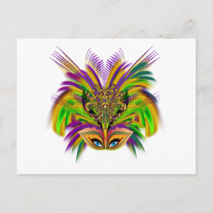 Mardi-Gras-Mask-The-Queen-V-3 Briefkaart