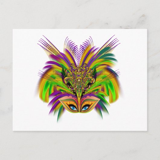 Mardi-Gras-Mask-The-Queen-V-3 Briefkaart (Voorkant)