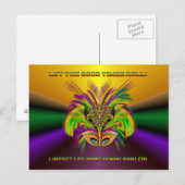 Mardi-Gras-Mask-The-Queen-V-3 Briefkaart (Voorkant / Achterkant)