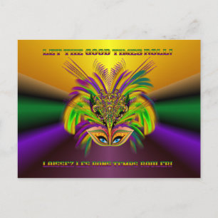 Mardi-Gras-Mask-The-Queen-V-3 Briefkaart