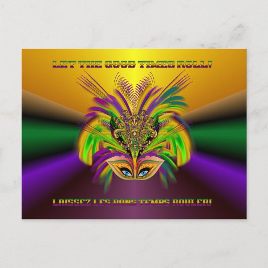 Mardi-Gras-Mask-The-Queen-V-3 Briefkaart (Voorkant)
