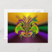 Mardi-Gras-Mask-The-Queen-V-3 Briefkaart (Voorkant / Achterkant)