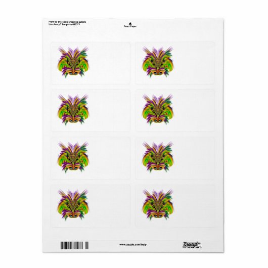 Mardi-Gras-Mask-The-Queen-V-3 Etiket (Full Sheet)