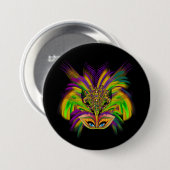 Mardi-Gras-Mask-The-Queen-V-3 Ronde Button 7,6 Cm (Voorkant /achterkant)