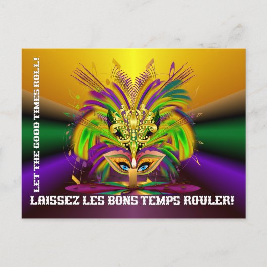 Mardi-Gras-Mask-The-Queen-V-4 Briefkaart (Voorkant)