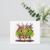 Mardi-Gras-Mask-The-Queen-V-4 Briefkaart (Staand voorkant)