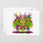 Mardi-Gras-Mask-The-Queen-V-4 Briefkaart (Voorkant / Achterkant)