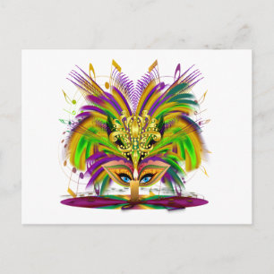Mardi-Gras-Mask-The-Queen-V-4 Briefkaart