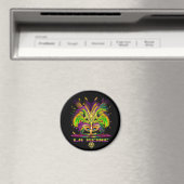 Mardi-Gras-Mask-The-Queen-V-4 Magneet (Insitu (Vaatwasser))