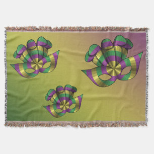 Mardi Gras Mask Throw Blanket Deken