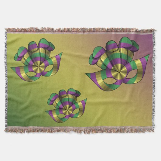 Mardi Gras Mask Throw Blanket Deken (Voorkant)