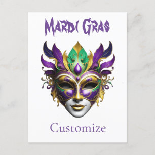 Mardi Gras Mask Thunder_Cove Briefkaart