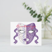 Mardi Gras Mask Thunder_Cove Briefkaart (Staand voorkant)