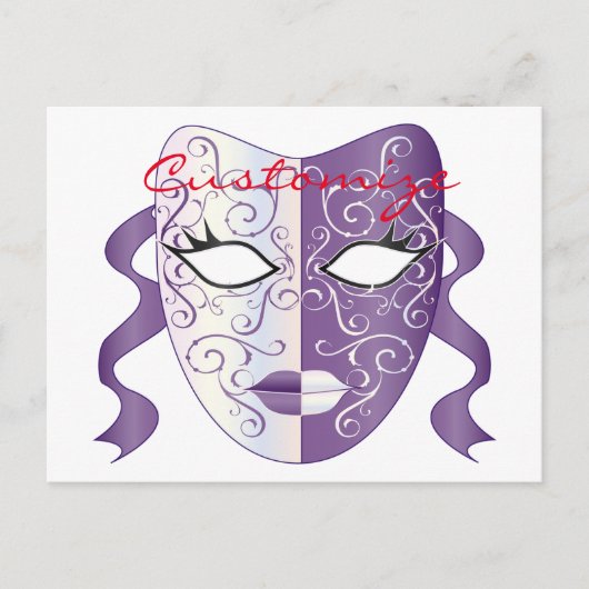 Mardi Gras Mask Thunder_Cove Briefkaart (Voorkant)