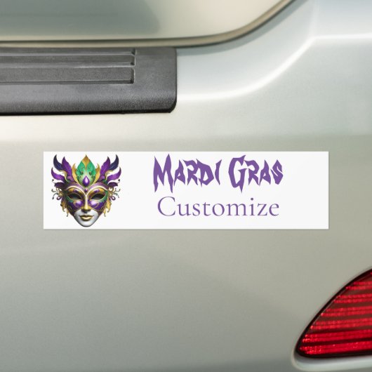 Mardi Gras Mask Thunder_Cove Bumpersticker (Op auto)