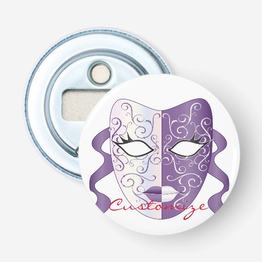 Mardi Gras Mask Thunder_Cove Button Flesopener (Voorkant)