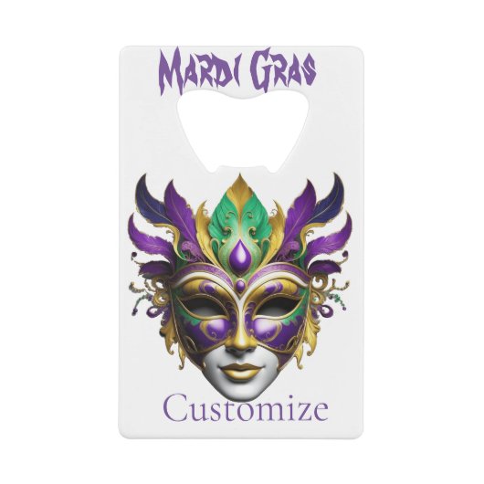 Mardi Gras Mask Thunder_Cove Creditkaart Flessenopener (Voorkant)