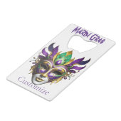 Mardi Gras Mask Thunder_Cove Creditkaart Flessenopener (Voorkant Gekanteld)