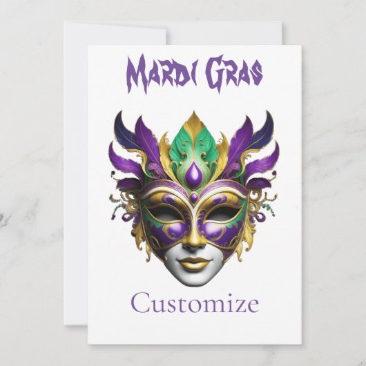 Mardi Gras Mask Thunder_Cove Kaart (Voorkant)