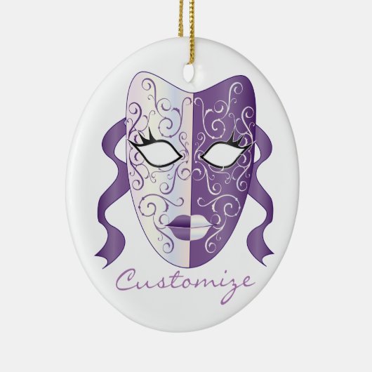 Mardi Gras Mask Thunder_Cove Keramisch Ornament (Rechts)