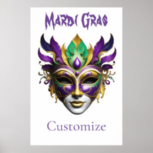 Mardi Gras Mask Thunder_Cove Poster