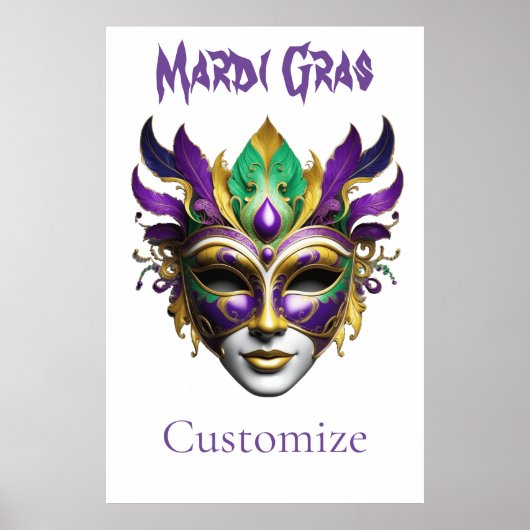 Mardi Gras Mask Thunder_Cove Poster (Voorkant)