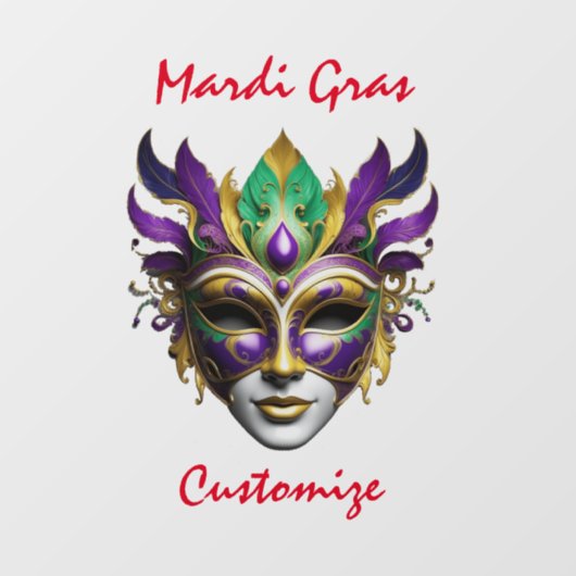 Mardi Gras Mask Thunder_Cove Raamsticker (Vel)