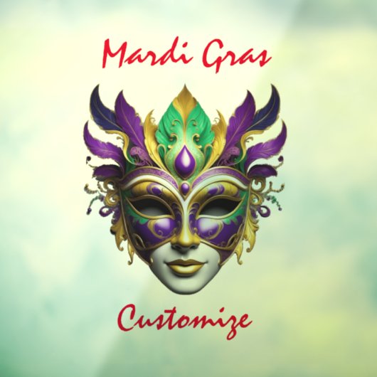 Mardi Gras Mask Thunder_Cove Raamsticker (Vel 3)
