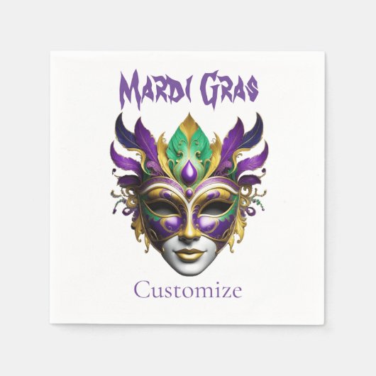 Mardi Gras Mask Thunder_Cove Servet (Voorkant)
