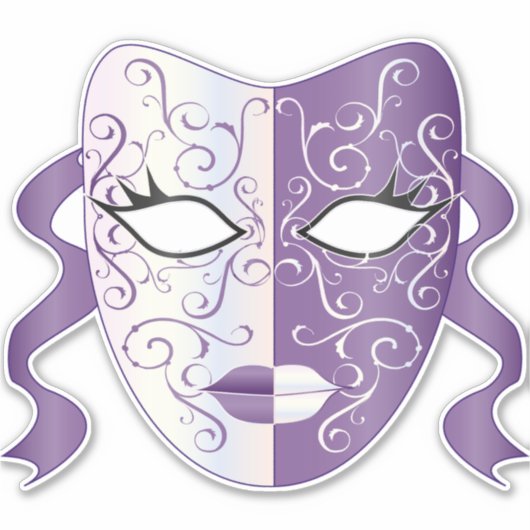 Mardi Gras Mask Thunder_Cove Sticker (Voorkant)
