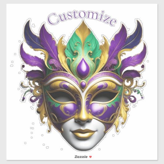 Mardi Gras Mask Thunder_Cove Sticker (Vel)