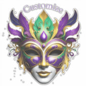 Mardi Gras Mask Thunder_Cove Sticker (Voorkant)
