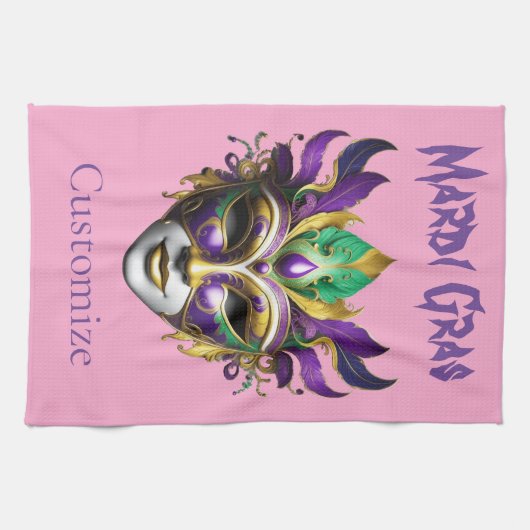 Mardi Gras Mask Thunder_Cove Theedoek (Horizontaal)