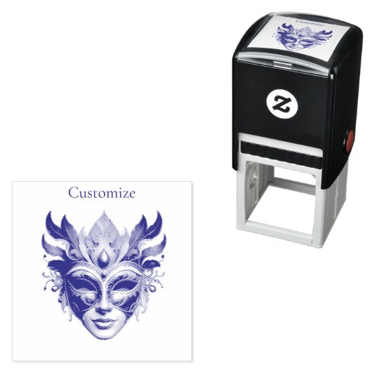 Mardi Gras Mask Thunder_Cove Zelfinktende Stempel (In situ)